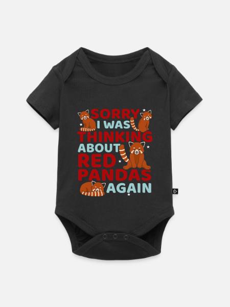 Red Panda Lover - Baby Premium Kurzarmbody - Schwarz