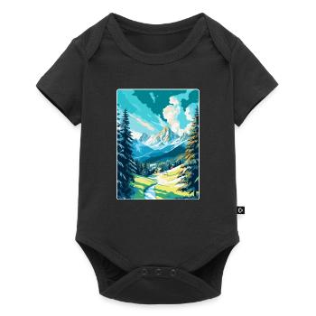 St Moritz Switzerland Vintage Travel Poster WPA - Baby Premium short-sleeve bodysuit - black - Front