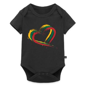Drapeau brosse coeur de la Lituanie - Body à manches courtes Premium Bébé - noir - Devant