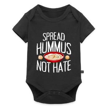 Spread Hummus Not Hate Vegan Geschenk Für Veganer - Baby Premium Kurzarmbody - Schwarz - Vorne