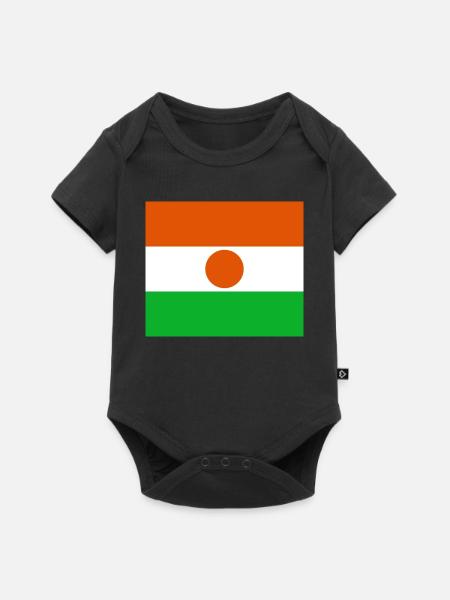 Niger - Baby Premium Kurzarmbody - Schwarz