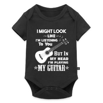 Guitar Player Gitarrenspieler Spruch - Baby Premium Kurzarmbody - Schwarz - Vorne
