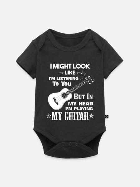 Guitar Player Gitarrenspieler Spruch - Baby Premium Kurzarmbody - Schwarz