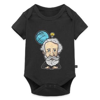 Abenteuerlicher Jules Verne Klassiker - Baby Premium Kurzarmbody - Schwarz - Vorne