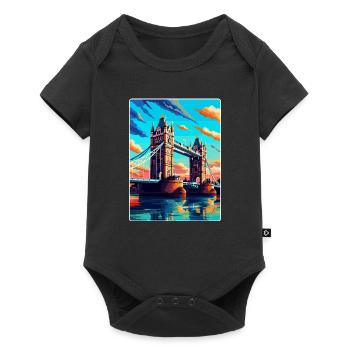 Tower Bridge England Uk Vintage Travel Poster WPA - Baby Premium short-sleeve bodysuit - black - Front