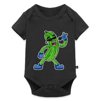 Le concombre chante un cadeau végétal illustration drôle - Body à manches courtes Premium Bébé - noir - Devant