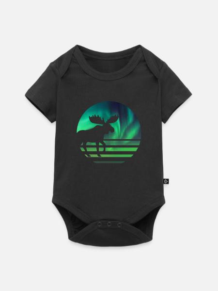 Elch - Baby Premium Kurzarmbody - Schwarz