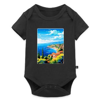 Cote D Azur France Vintage Travel Poster Souvenir - Baby Premium short-sleeve bodysuit - black - Front