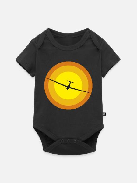 segelflugzeug und sonne - Baby Premium Kurzarmbody - Schwarz