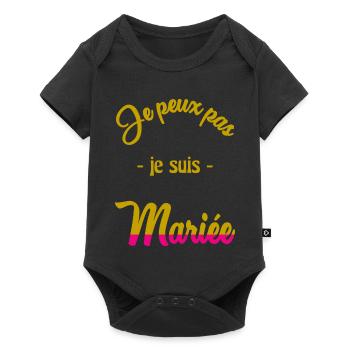 I CAN'T I'M MARRIED - Baby Premium short-sleeve bodysuit - black - Front