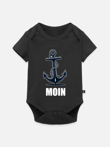 Moin Anker - Baby Premium Kurzarmbody - Schwarz