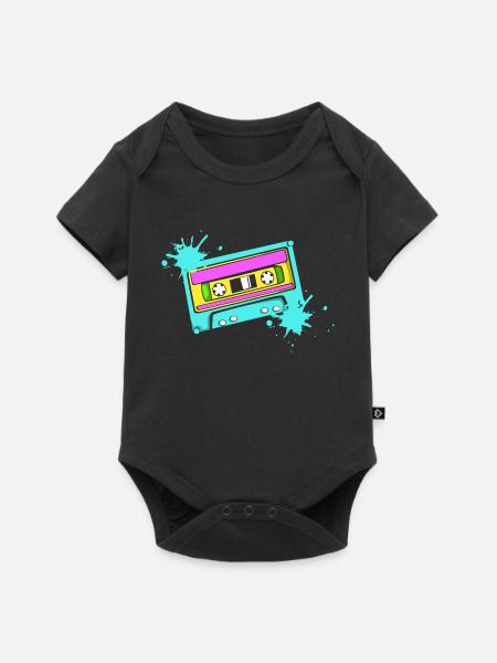 Kassette - Baby Premium Kurzarmbody - Schwarz
