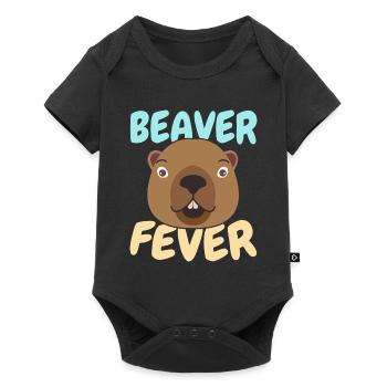 Biber Fieber Wildtier Kanada Damm Nagetier - Baby Premium Kurzarmbody - Schwarz - Vorne