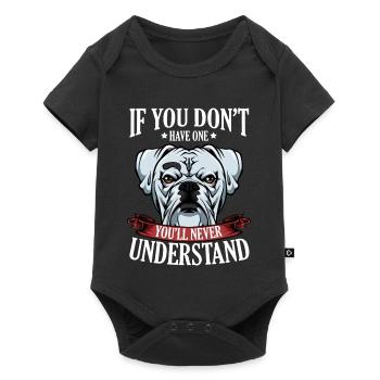 Cool Boxer Statement Spruch Hundehalter Geschenk - Baby Premium Kurzarmbody - Schwarz - Vorne