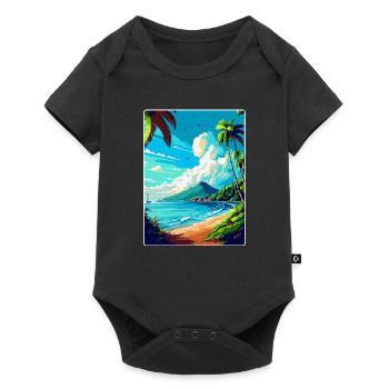 Martinique Caraïbes Vintage Voyage Affiche WPA Art - Body à manches courtes Premium Bébé - noir - Devant