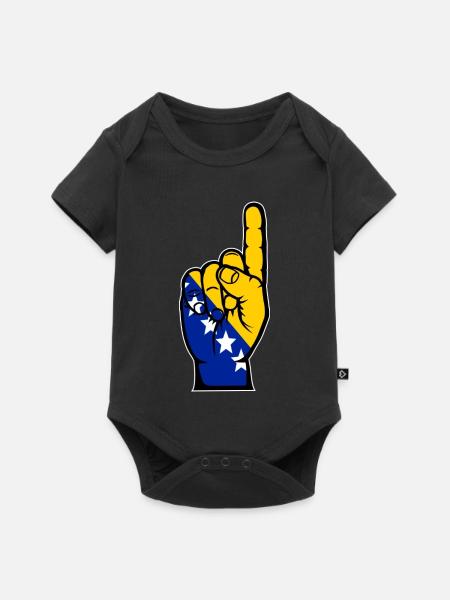 Bosnien Flagge Nummer 1 - Baby Premium Kurzarmbody - Schwarz