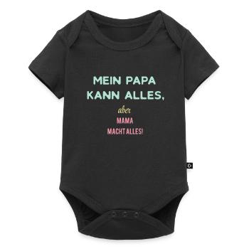 Mein Papa kann alles - Baby Premium Kurzarmbody - Schwarz - Vorne
