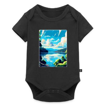 Danube River Europe Vintage Travel Poster Souvenir - Baby Premium short-sleeve bodysuit - black - Front