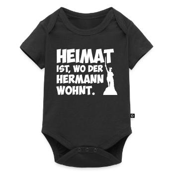 Heimat ist, wo der Hermann wohnt. - Baby Premium Kurzarmbody - Schwarz - Vorne