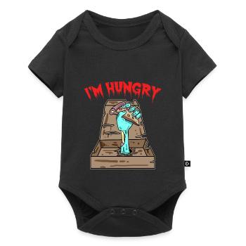 Pizza Zombie j'ai faim - Body à manches courtes Premium Bébé - noir - Devant