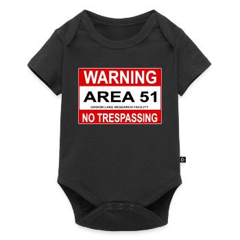 AREA 51 Schild - Baby Premium Kurzarmbody - Schwarz - Vorne