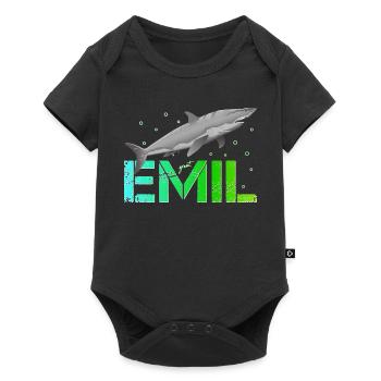 Emil Geburtstag Emil Namenstag - Baby Premium Kurzarmbody - Schwarz - Vorne