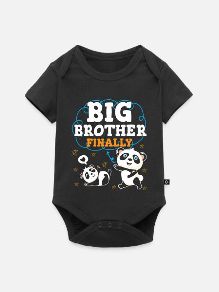 Endlich Großer Bruder Big Bro - Baby Premium Kurzarmbody - Schwarz