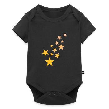 Stern Sternchen Muster Sternenhimmel - Baby Premium Kurzarmbody - Schwarz - Vorne