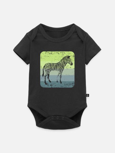 Zebra - Baby Premium Kurzarmbody - Schwarz