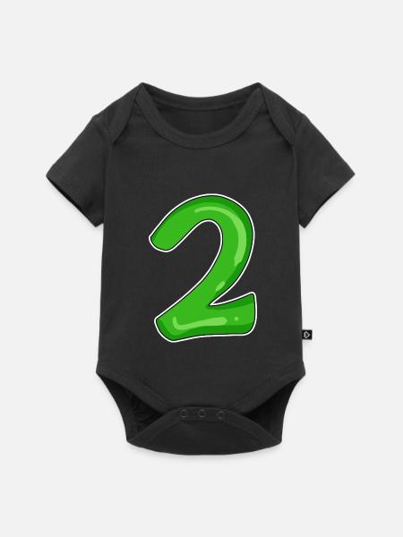 Number 2 green - Baby Premium short-sleeve bodysuit - black