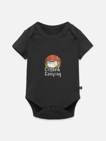 Camping Coffee Design - Baby Premium Kurzarmbody - Schwarz