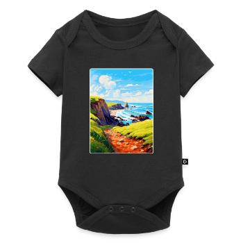 Hartland Quay Devon Vintage Travel Poster Souvenir - Baby Premium short-sleeve bodysuit - black - Front