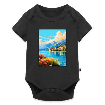Lac de Côme Italie Affiche de voyage vintage Souvenir WPA - Body à manches courtes Premium Bébé - noir - Devant