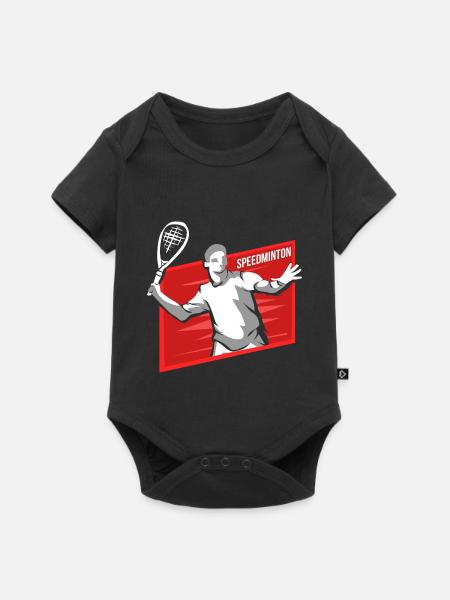 Pfeilschneller Speedminton Smashduell - Baby Premium Kurzarmbody - Schwarz