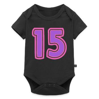 15. 15 YEARS. 15th ANNIVERSARY. 15 YEAR ANNIVERSARY. - Baby Premium short-sleeve bodysuit - black - Front