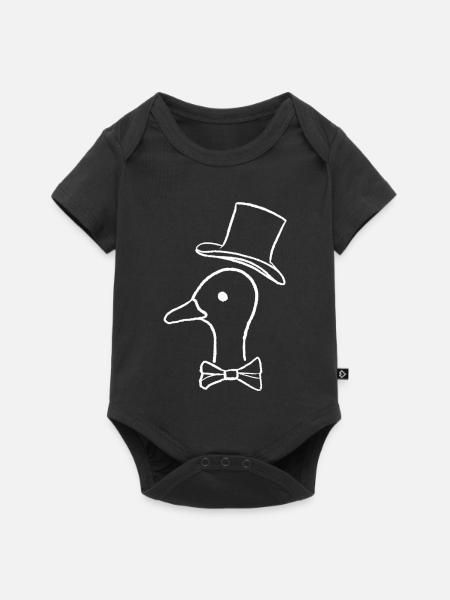 Ente mit Hut - Baby Premium Kurzarmbody - Schwarz