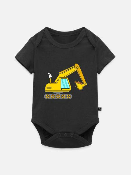 Bagger - Baby Premium Kurzarmbody - Schwarz