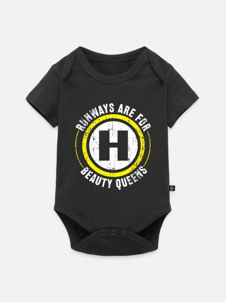 Helicopter Pilot Geschenk - Baby Premium Kurzarmbody - Schwarz
