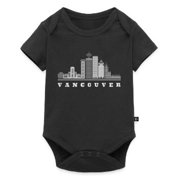 Vancouver Skyline Kanada - Baby Premium Kurzarmbody - Schwarz - Vorne