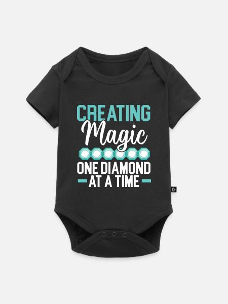 Diamantmalerei Handwerkszeug Diamantmaler - Baby Premium Kurzarmbody - Schwarz