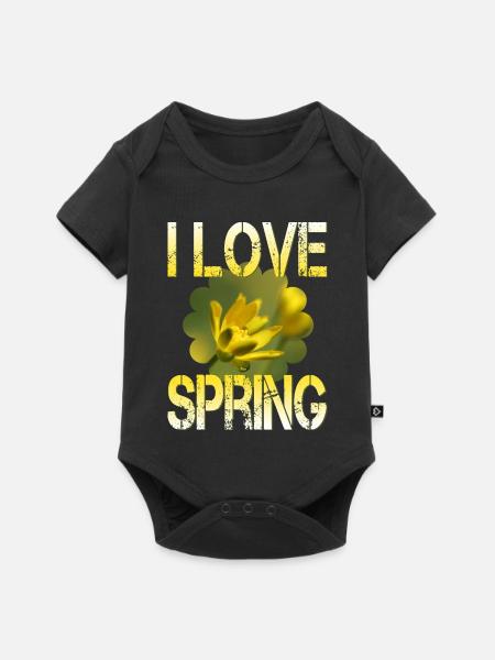 I love spring Frühling - Baby Premium Kurzarmbody - Schwarz