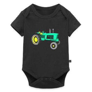Traktor Trecker - Baby Premium Kurzarmbody - Schwarz - Vorne