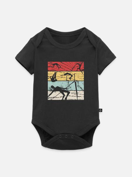 Hochsprung Retro - Baby Premium Kurzarmbody - Schwarz