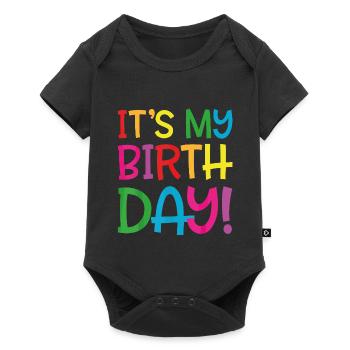c'est mon anniversaire - Body à manches courtes Premium Bébé - noir - Devant
