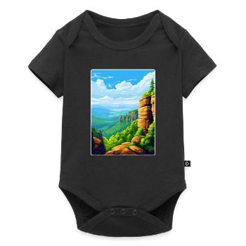 Elbe Sandstone Mountains Germany Travel Poster WPA - Baby Premium short-sleeve bodysuit - black - Front