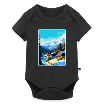 Megève France Affiche de voyage vintage WPA Souvenir - Body à manches courtes Premium Bébé - noir - Devant