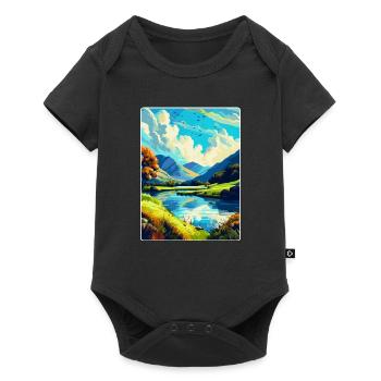 Lake District England Uk Vintage Reiseplakat WPA - Baby Premium Kurzarmbody - Schwarz - Vorne
