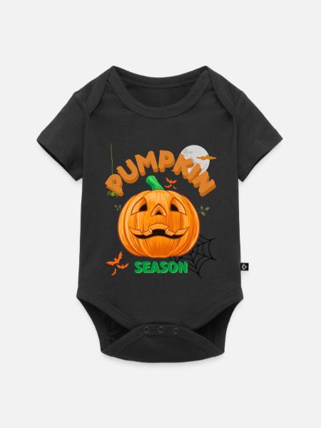 Kürbis-Halloween-Saison - Baby Premium Kurzarmbody - Schwarz
