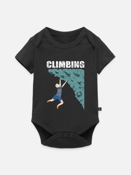 Klettern Climbing Kletterer Climber - Baby Premium Kurzarmbody - Schwarz