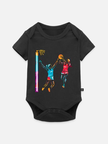 Temporeicher Netzball Mannschaftssport - Baby Premium Kurzarmbody - Schwarz